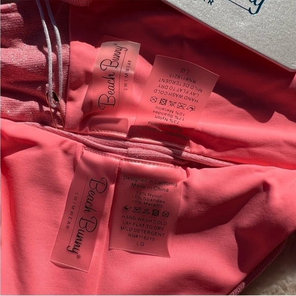 Beach Bunny Pink Glitter Front Ring Bikini Set - Picture 9 of 11